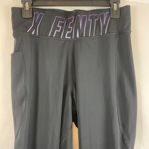 Savage x Fenty Sport Leggings 1X US 16/18 Black Purple Trim Tech Pockets - Picture 2 of 11